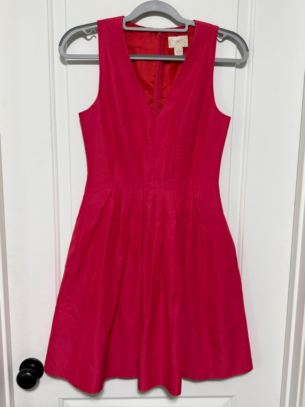 J.Crew Kami Dress in Classic Faille Pink V-Neck Fit & Flare With Pockets!